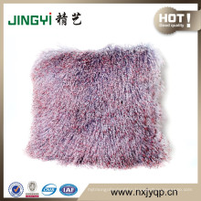 Wholesale 40X40CM Long Hair Mongolian Lamb Fur Cushion